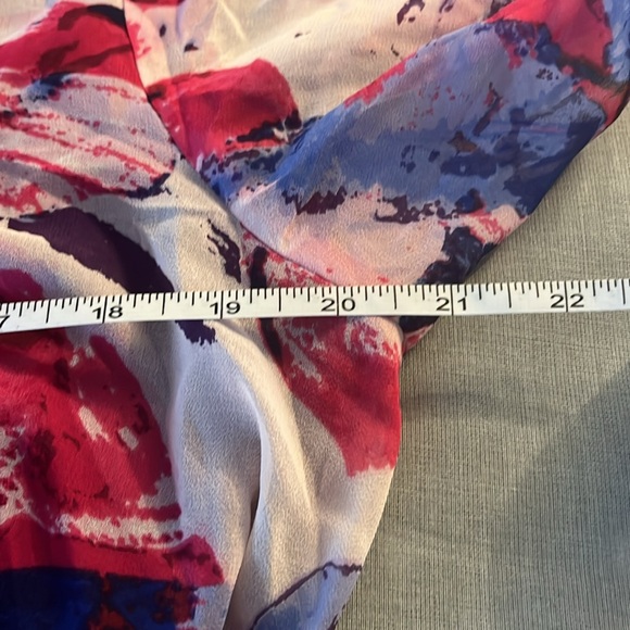 CJ Banks Chiffon Floral Pink/Purple Wrap Maxi Dress with Belt Size 1X. - Picture 11 of 12